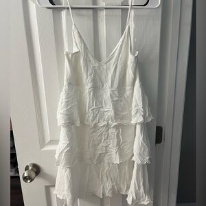 White ruffled tiered dress